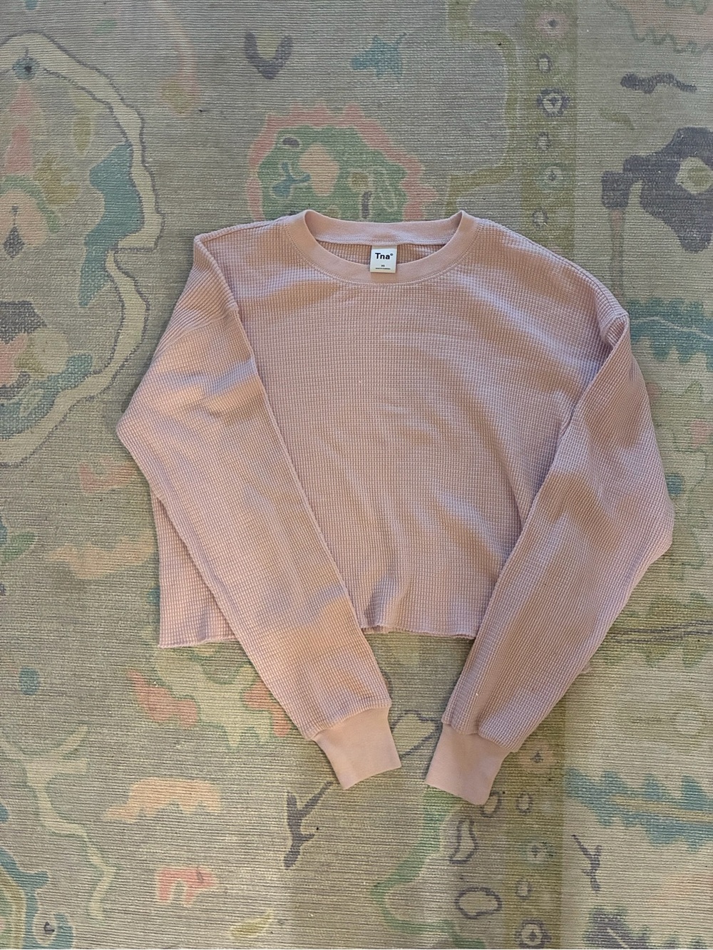 Aritzia TNA waffle top lavender size xs
